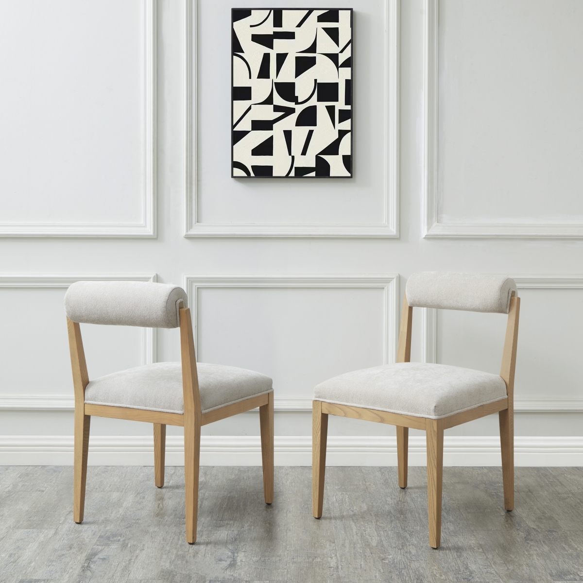 Oaklie Rolled Back Dining Chai - Taupe/Natural - Image 1