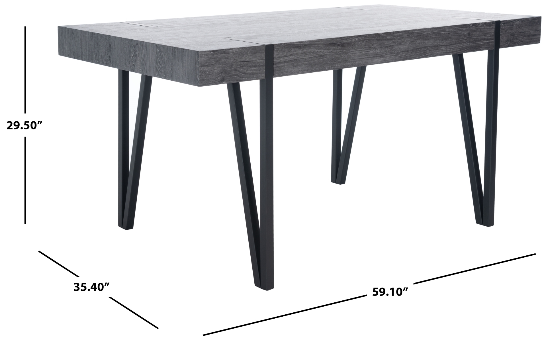 Alyssa Dining Table - Black - Safavieh - Image 8