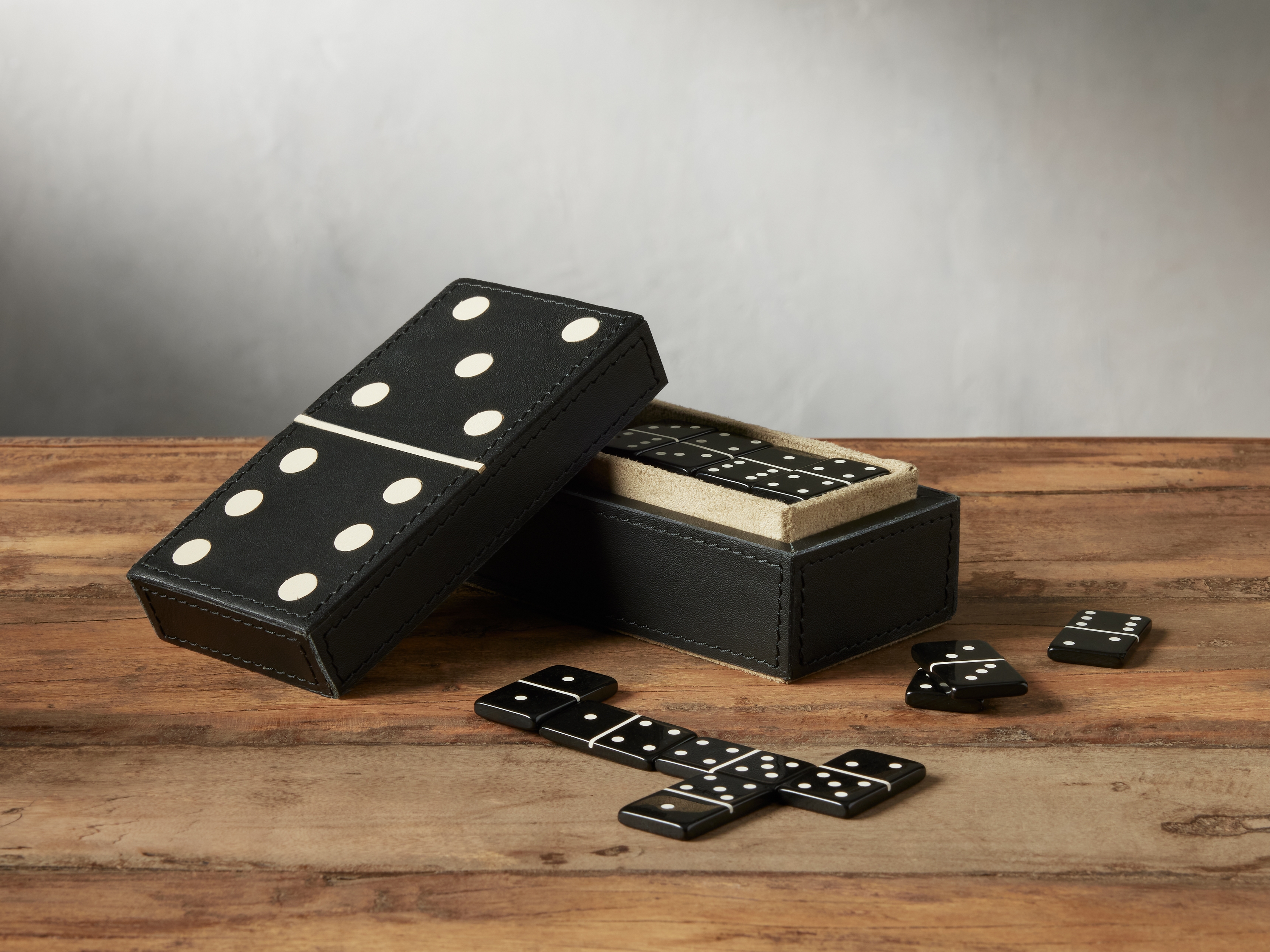 Dawson Domino Box in Leather Brown - Image 0