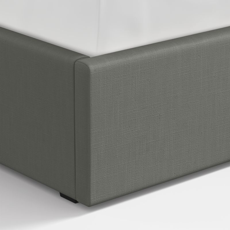 Arden 52" Graphite Grey Queen Upholstered Headboard with Storage Bed Base - Image 1
