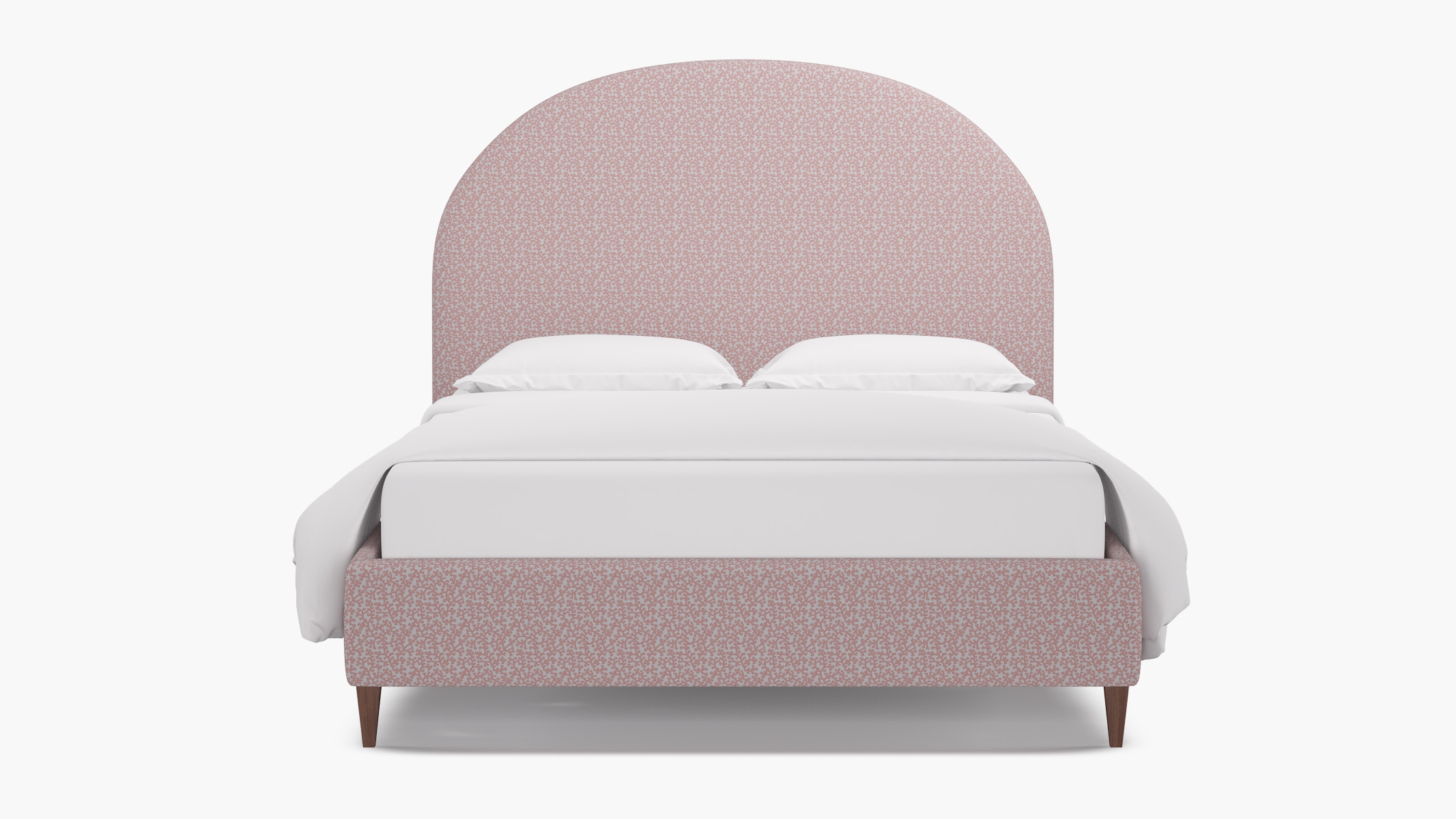 Demilune Bed, Flamingo Hele Bay, Walnut Square Tapered Leg, Twin - Image 0