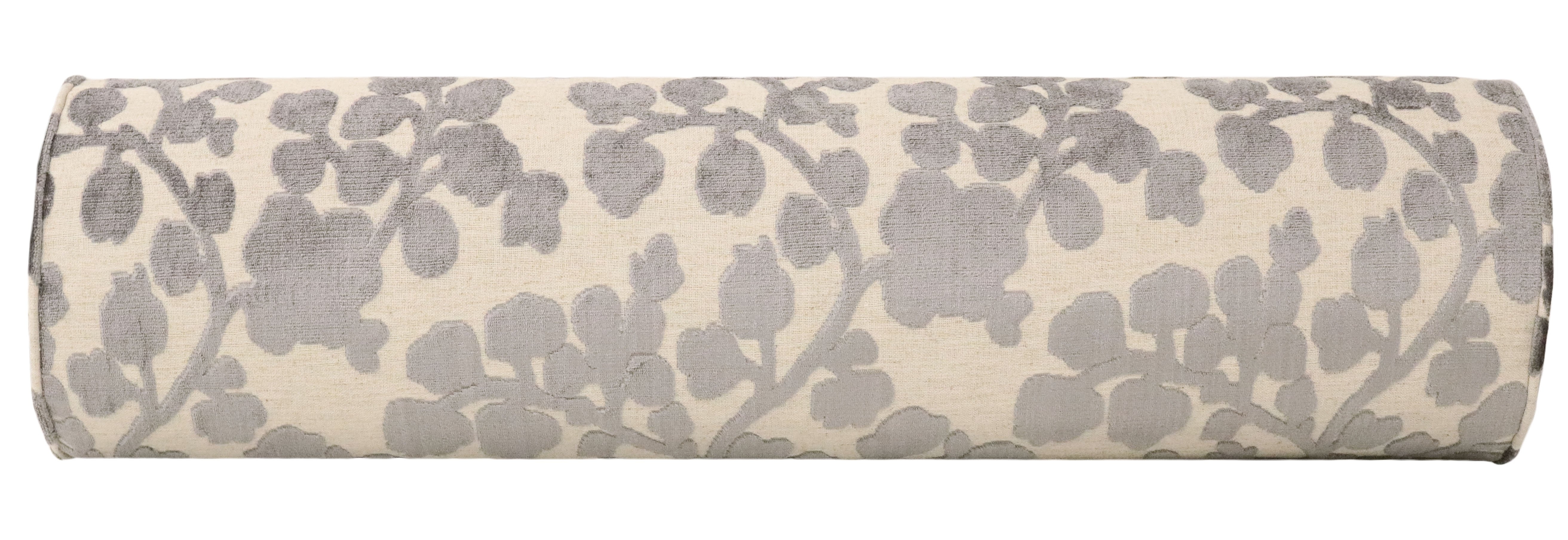 THE BOLSTER :: BLOSSOM CUT VELVET // CHROME - QUEEN // 9" X 36" - Image 1