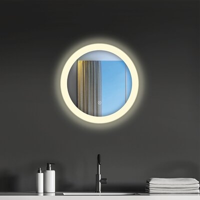 Latitude Run® 24X24 Rectangular Aluminum Bathroom Mirror With LED Lighting (Touch Sensor) Anti-Fog, Warm/Cool Light Feature. - Image 0