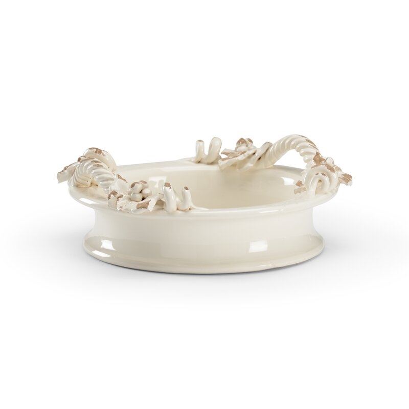 Wildwood Vineyard Ceramic Decorative Bowl in Cream - Image 0