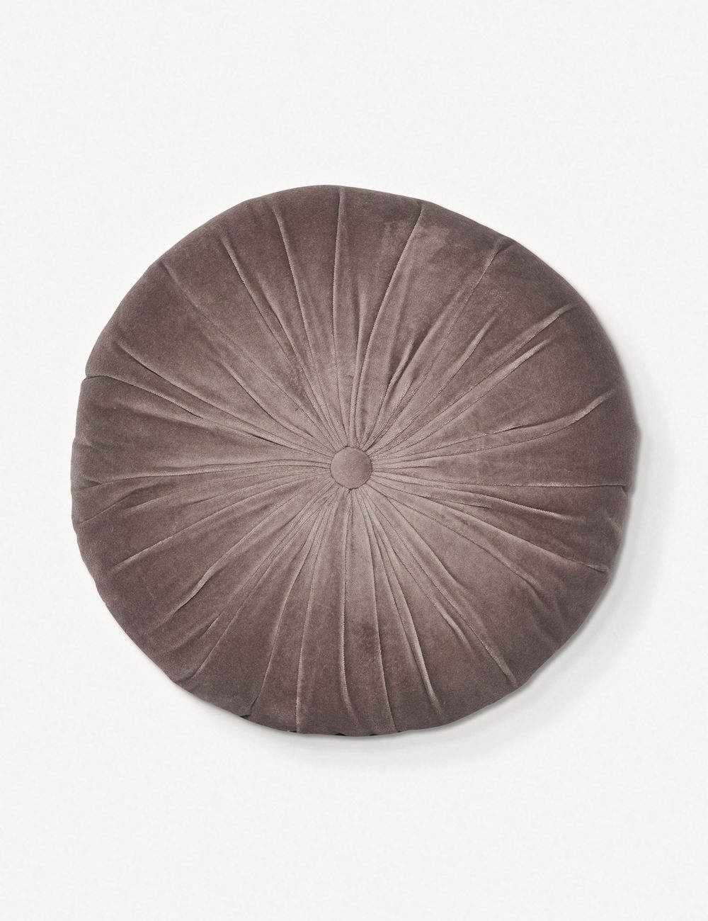 Monroe Velvet Round Pillow, Warm Gray - Image 0
