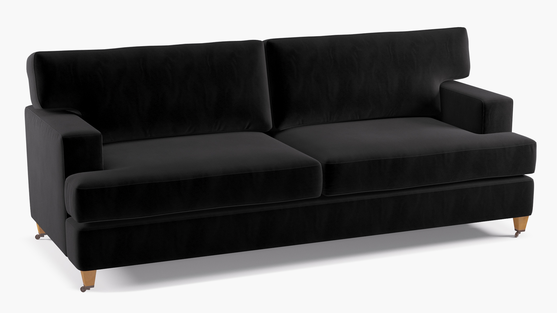 Classic Sofa, Nero Velvet, Oak - Image 1