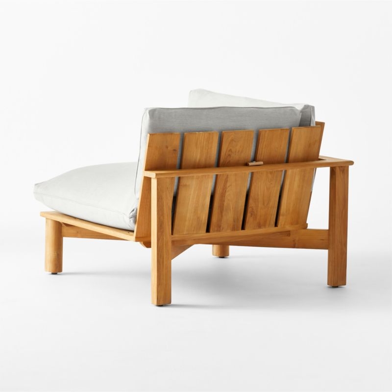 Cabra Teak Outdoor Left Corner Chair with Grey Sunbrella® Cushions - Image 4