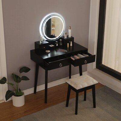 Vanity Set With Screen Dimming Mirror Dressing Table Vanity Makeup Table - Image 0