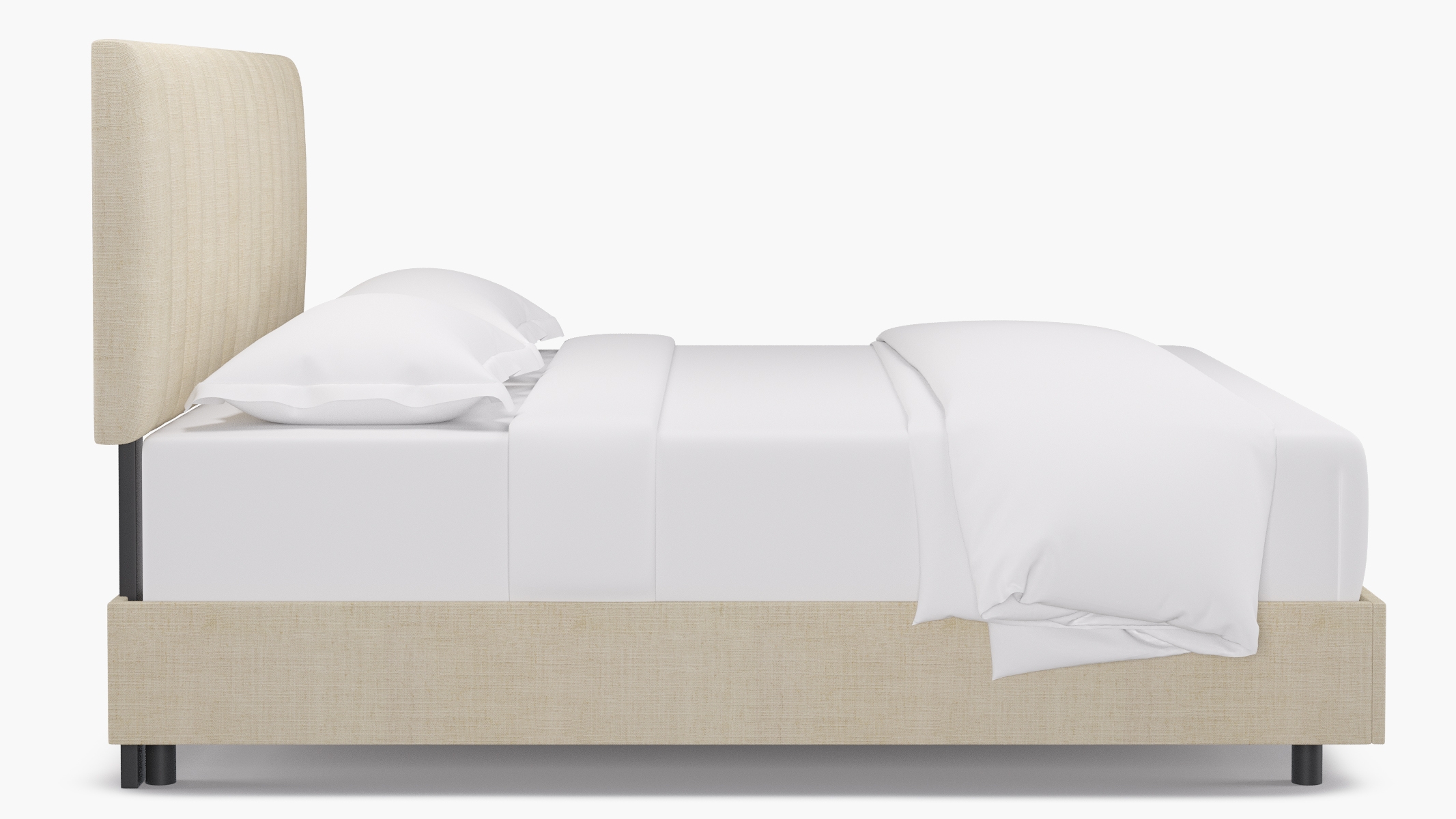 Channel Tufted Bed, Talc Everyday Linen, King - Image 2