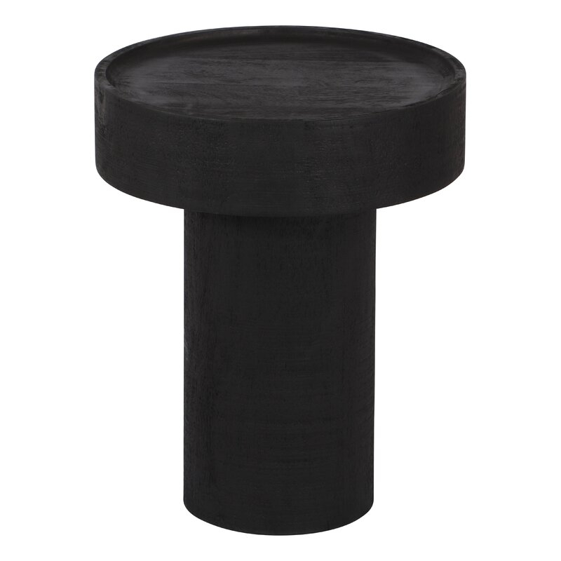 Solid Wood End Table, Black - Image 2