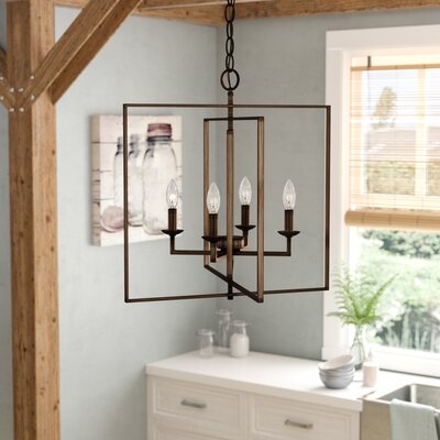 Freya 4-Light Candle Style Rectangle / Square Chandelier - Image 0