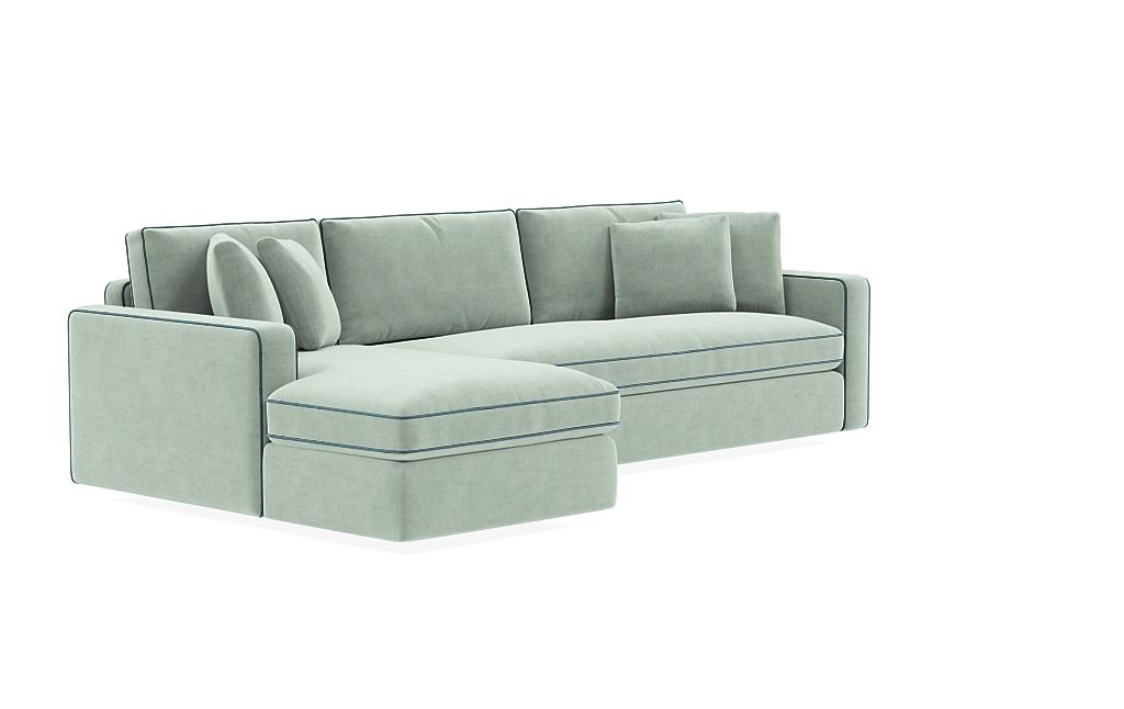 James 3-Seat Left Chaise Sectional with Contrast Piping - Image 1