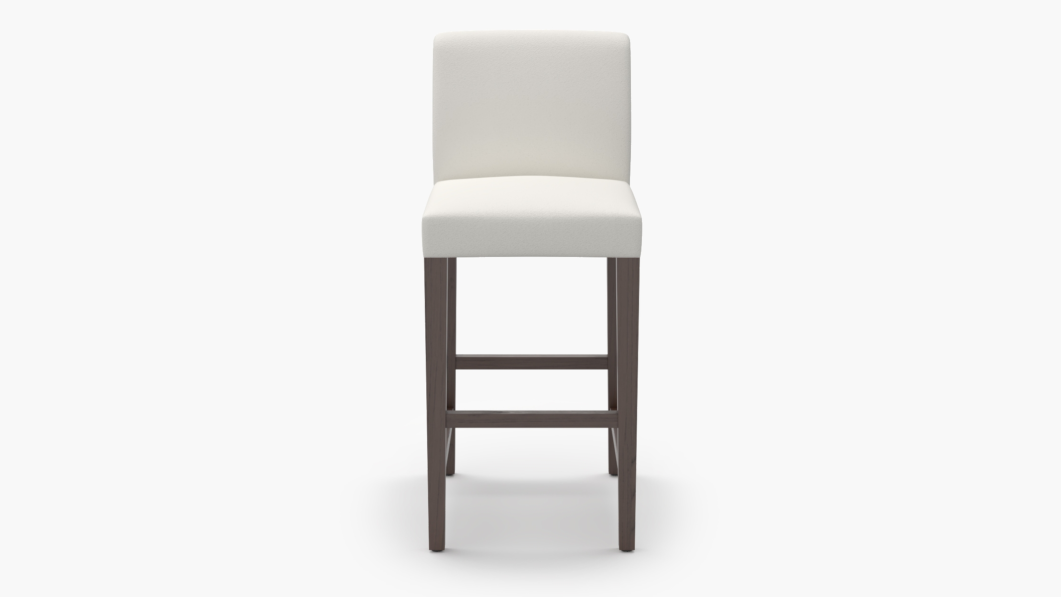 Signature Dining Bar Stool, Snow Boucle, Espresso Square Tapered Leg - Image 0