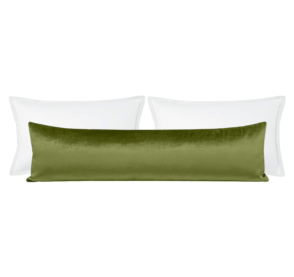 THE XL LUMBAR :: FAUX SILK VELVET // OLIVE - BY THE YARD - Image 0