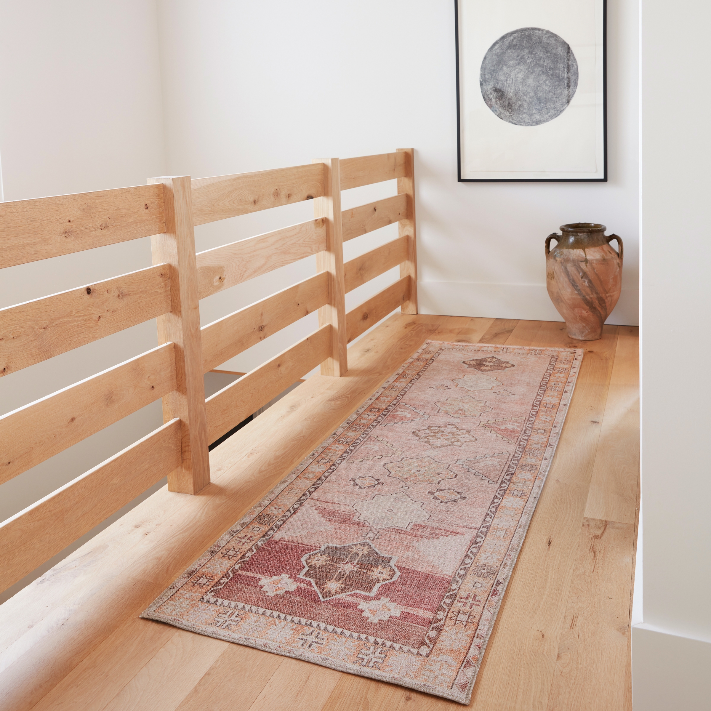 Label J Bijou KAR02 Vintage Pink and Orange Area Rug (3'9"x6') - Image 4