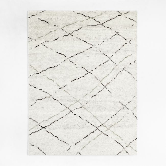 Larache Wool Hand-Knotted Moroccan Ivory Area Rug 8'x10' - Image 0