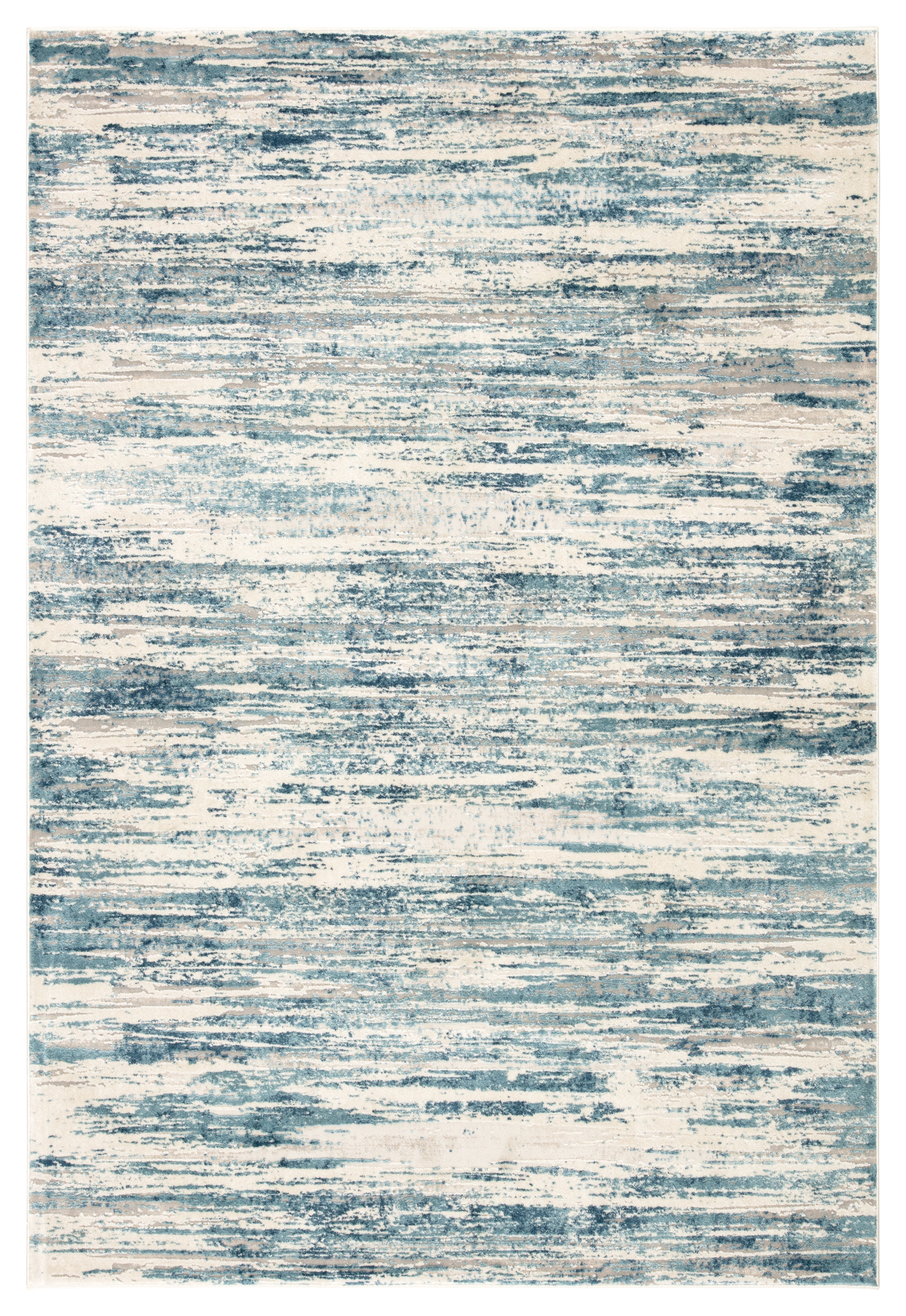 Heaston Abstract Blue/ Ivory Area Rug (7'6"X9'6") - Image 0