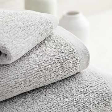 Organic Quick-Dry Textured Towel Set, Ethereal Blue, Set of 3 - Image 1
