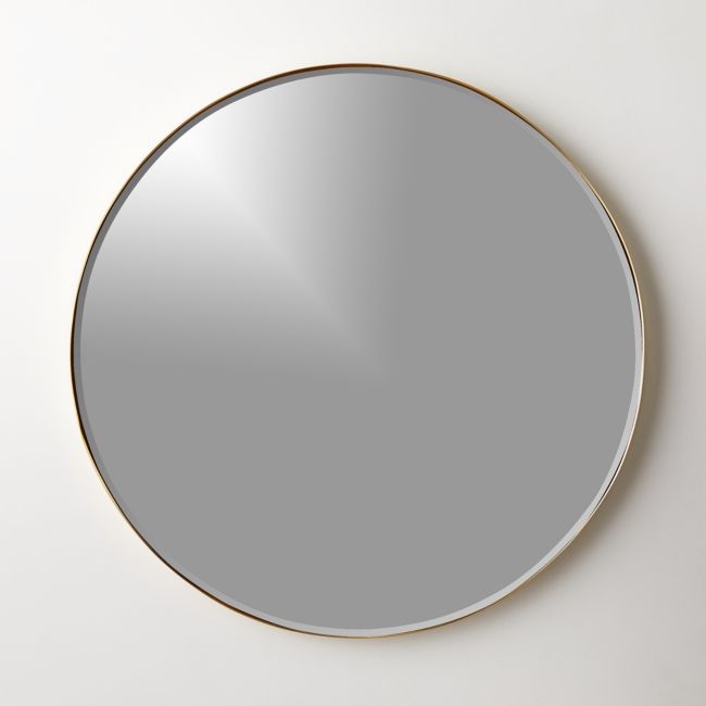 Graduate Beveled Brass Round Wall Mirror 36" - Image 0