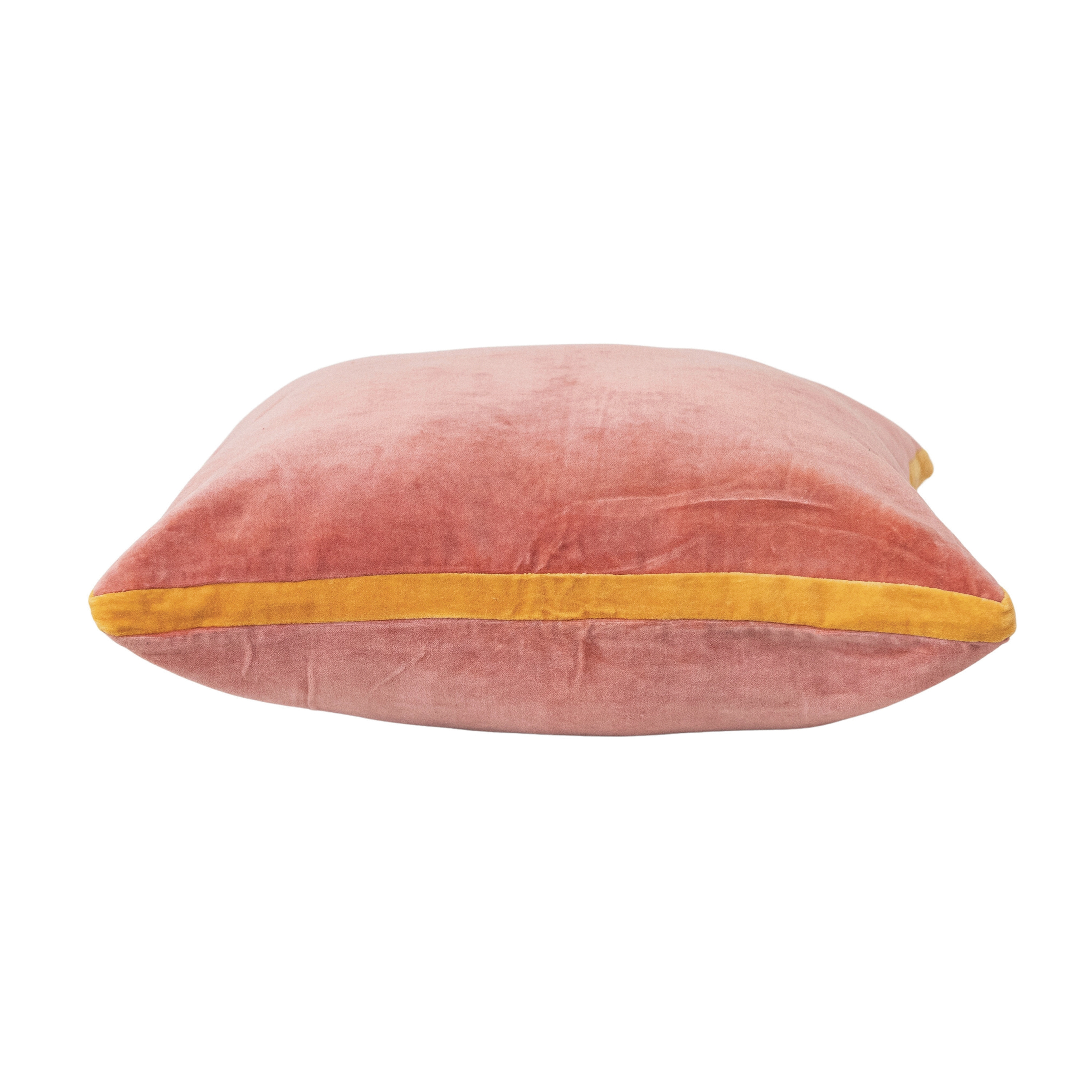 Multicolored Art Deco Velvet Pillow, Apricot and Mustard - Image 0