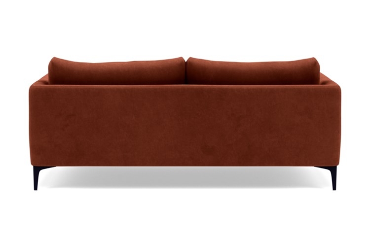 Owens Loveseats with Red Rust Fabric, standard down blend cushions, and Matte Black legs - Image 3