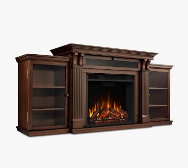 Cal Electric Fireplace Media Cabinet, Dark Walnut - Image 4