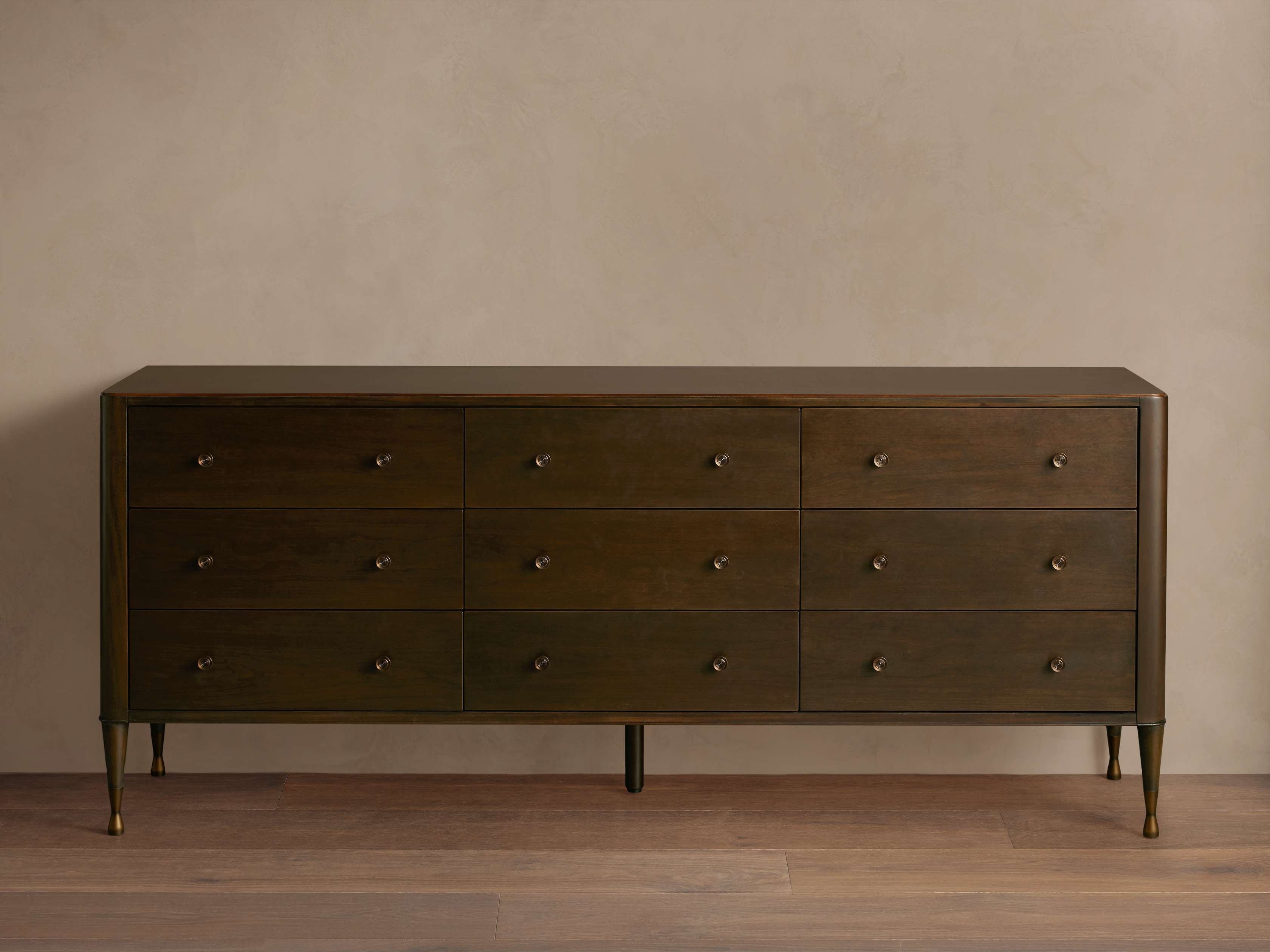 Laurent Nine-Drawer Dresser in Wood Brown - Image 0