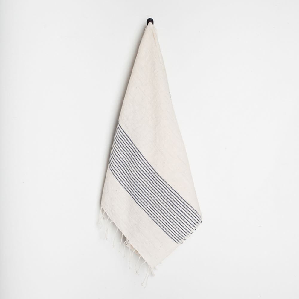 Riviera Handwoven Cotton Hand Towel, Navy - Image 0