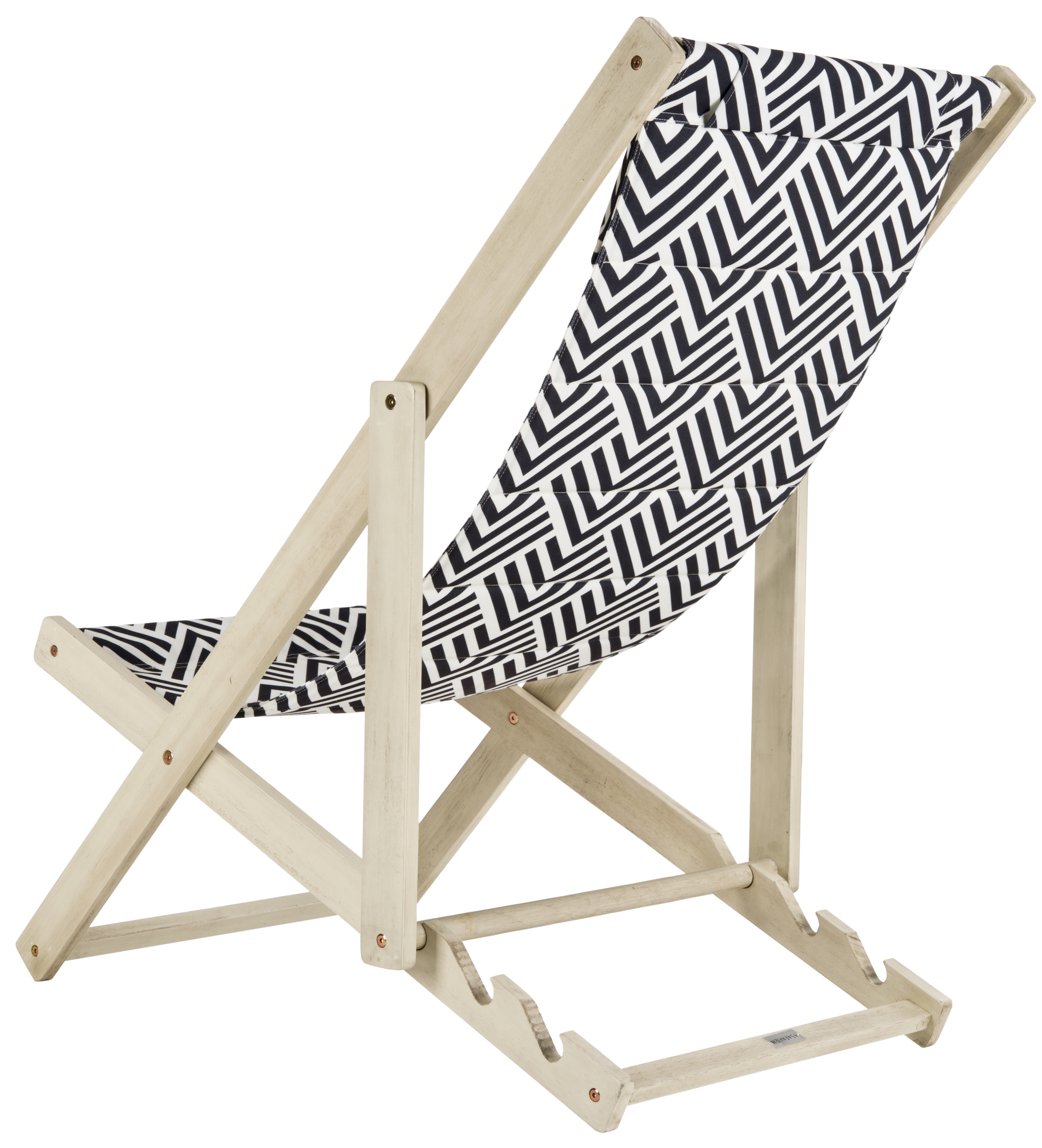 Rive Foldable Sling Chair - White Wash/Navy - Arlo Home - Image 3