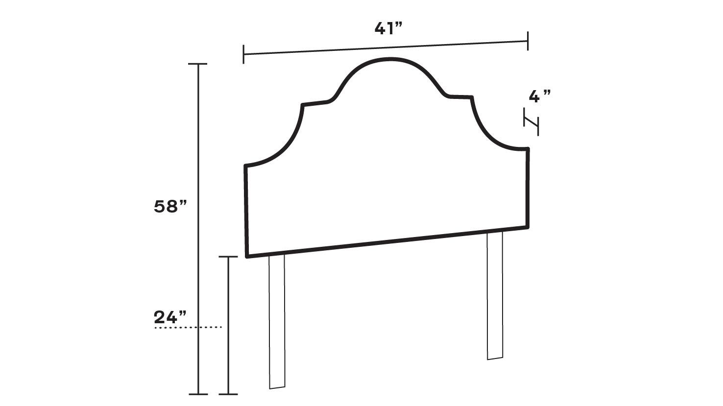 Regency Headboard, Talc Everyday Linen, Twin - Image 1