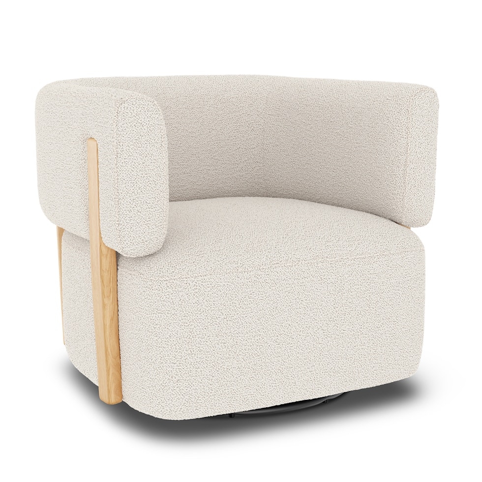 Julie 32" Swivel Chair - Ivory Wool Bouclé - Image 0