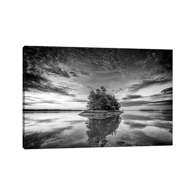 Wolfes Neck Reflections Black And White by - Wrapped Canvas - Image 0