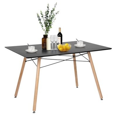 Black 47.2'' Dining Table With Metal & Wood - Image 0