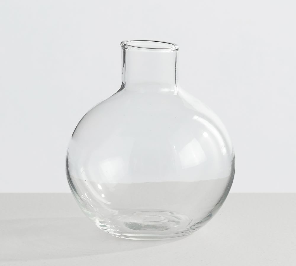Skylar Glass Bottleneck Bud Vase, Clear - Image 0