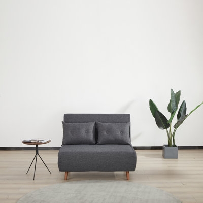 Loesch 48" W Tufted Polyester Convertible Chair - Image 0