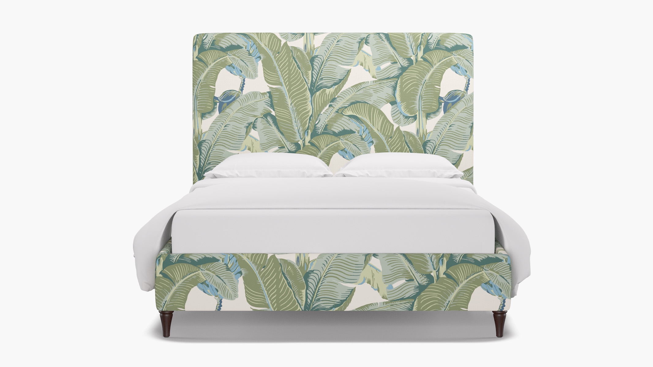 Classic Bed, Pistachio Martinique®, Espresso Decorative Tapered Leg, Queen - Image 0