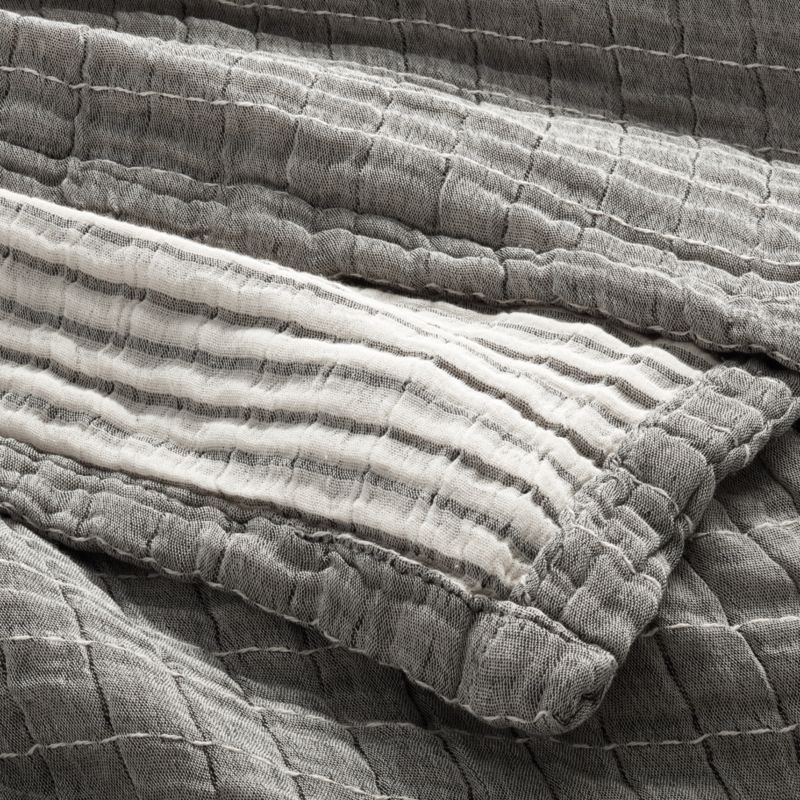 108"x90" Organic Cotton Gauze Throw Grey - Image 9