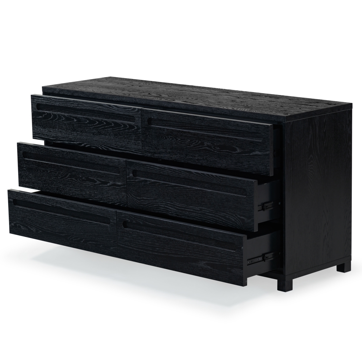 Tobiette 6 Drawer Wood Dresser - Black - Image 4