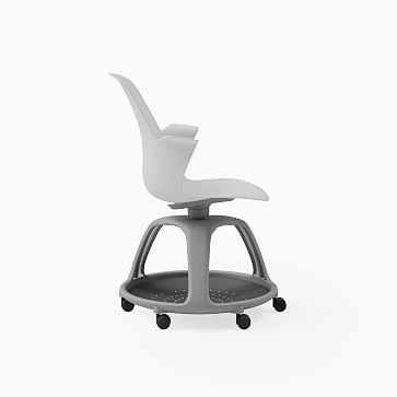 Steelcase Node Tripod Base High Back Chair, Hard Caster, Sterling Dark Solid Shell, Near Black - Image 2