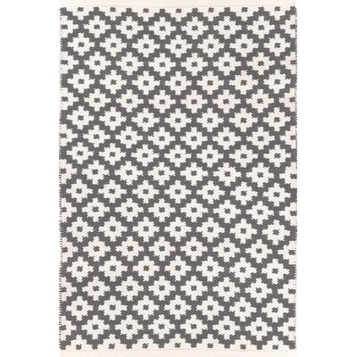 Samode Geometric Handmade Flatweave Graphite/White Indoor / Outdoor Area Rug - Image 0