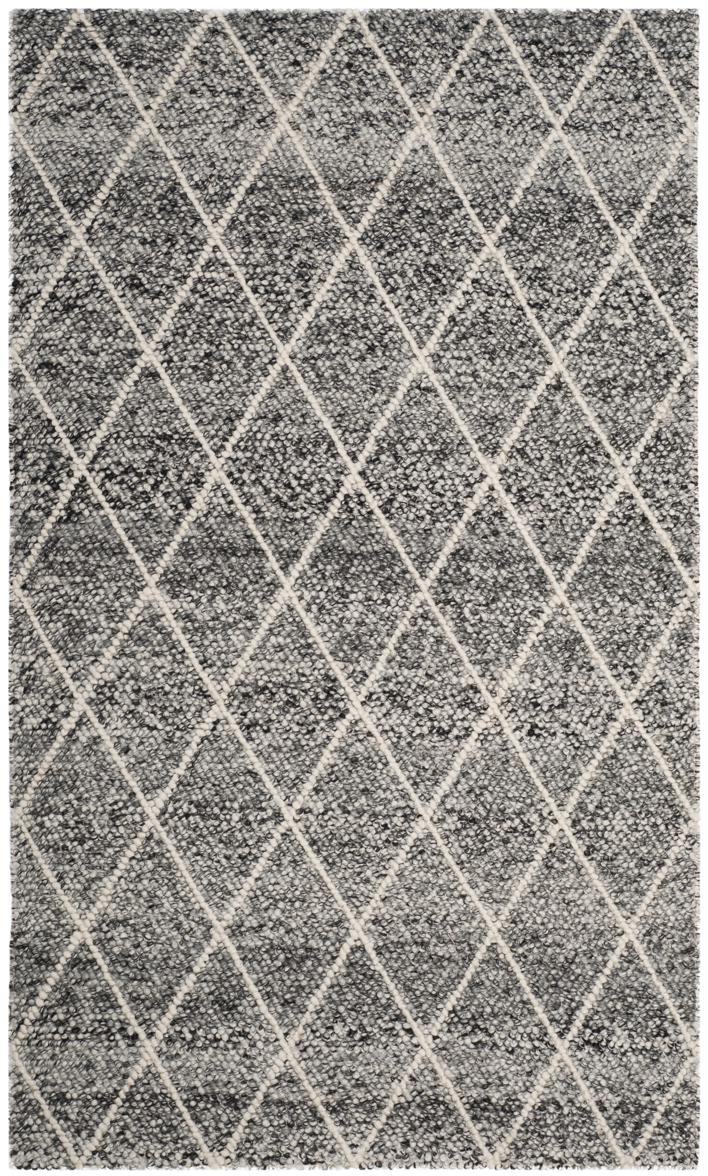Arlo Home Hand Woven Area Rug, NAT712C, Ivory/Black,  5' X 8' - Image 0