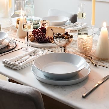 Modern Porcelain Dinner Plate, White, Set of 4 - Image 3