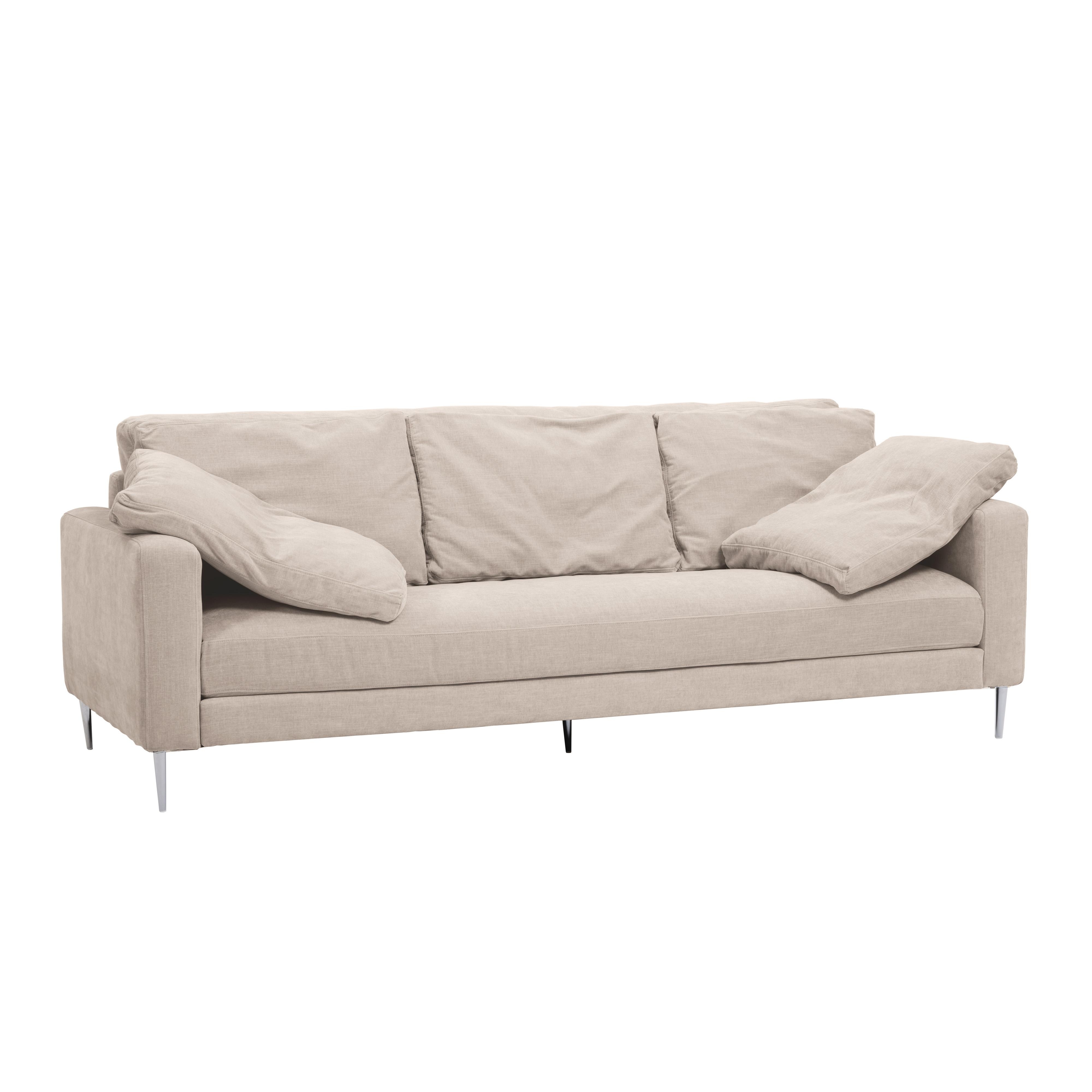 Vari Beige Textured Velvet Lounge Sofa - Image 0