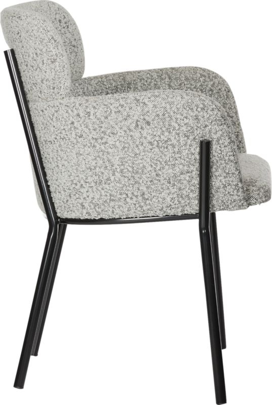 Azalea Black and White Boucle Dining Chair - Image 3
