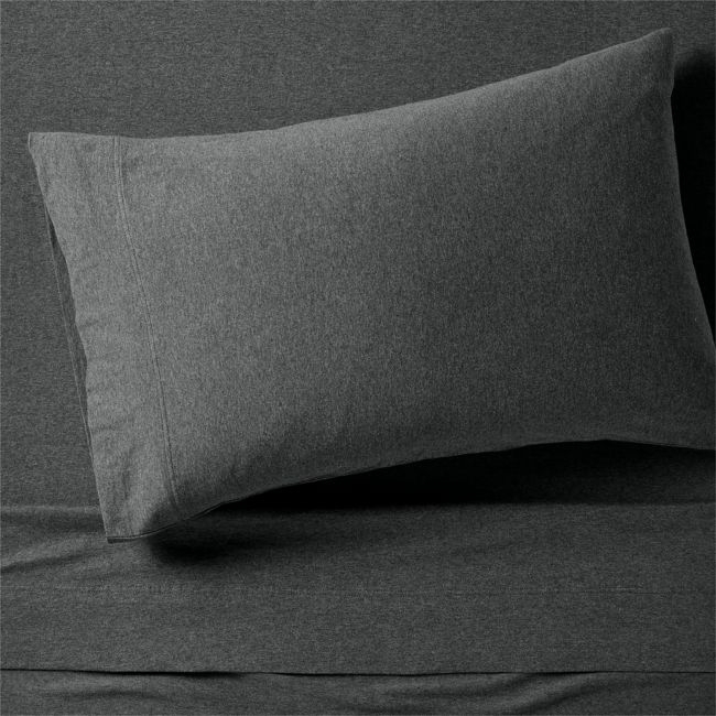 Comfy Tee Charcoal Organic Cotton Jersey Kids Twin Sheet Set - Image 0