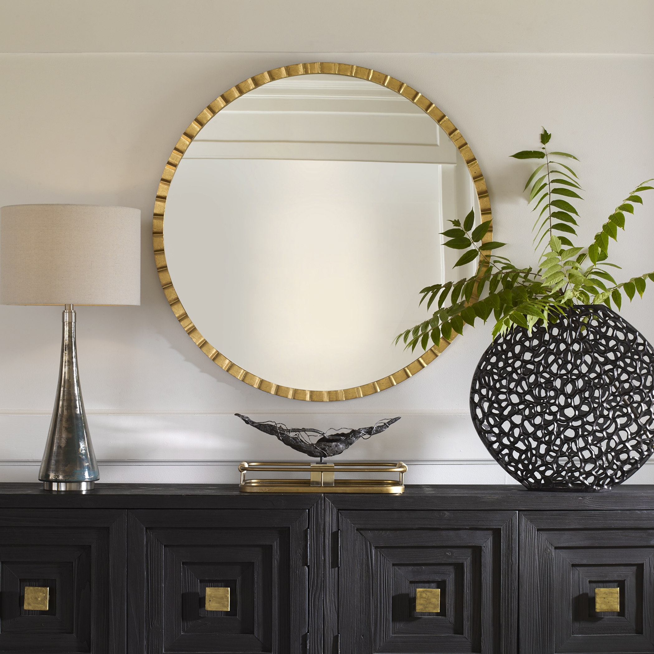 Dandridge Gold Round Mirror - Image 1