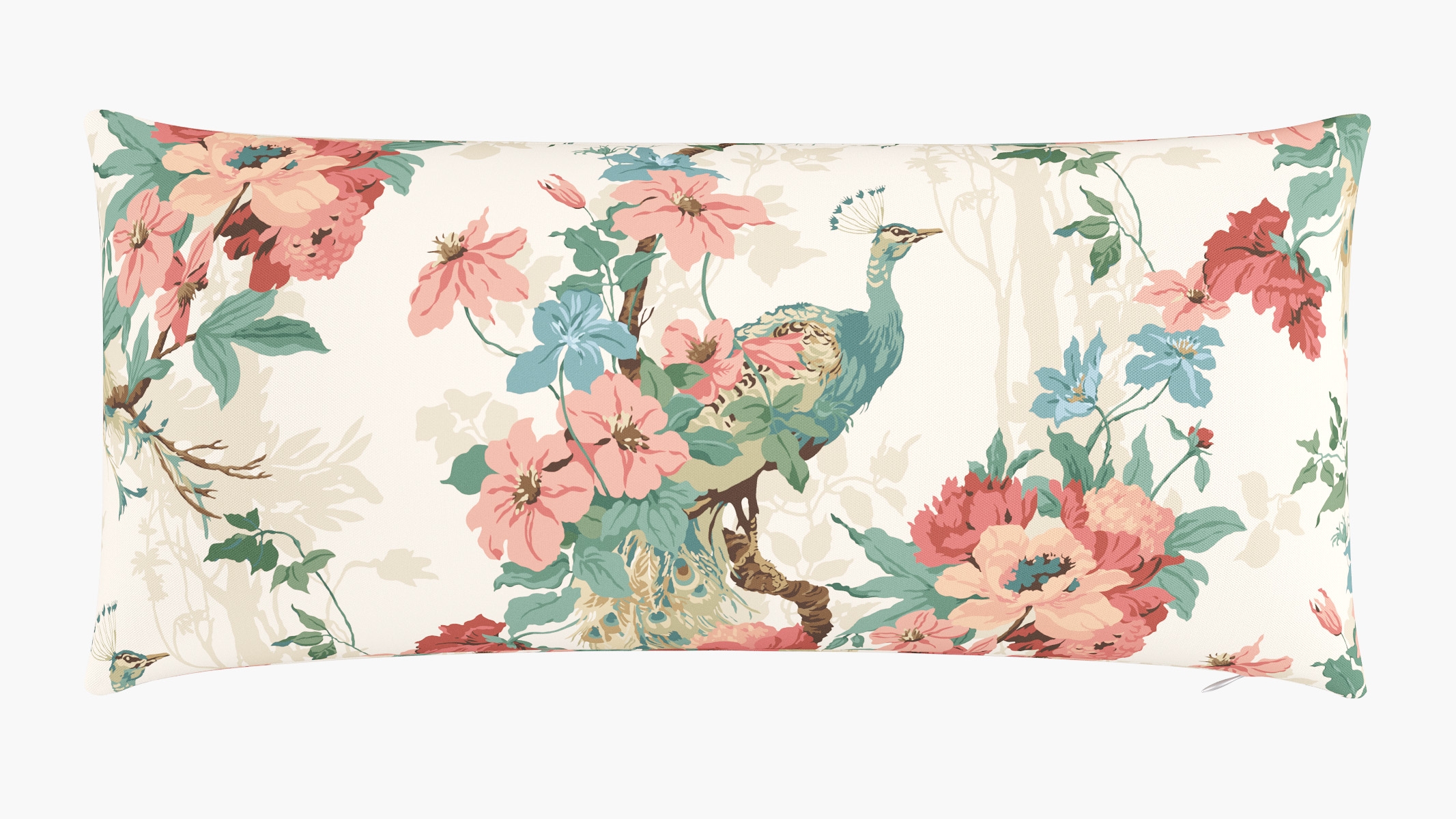 Outdoor 14" x 30" Lumbar Pillow, Rose Peacock Park, 14" x 30" - Image 0