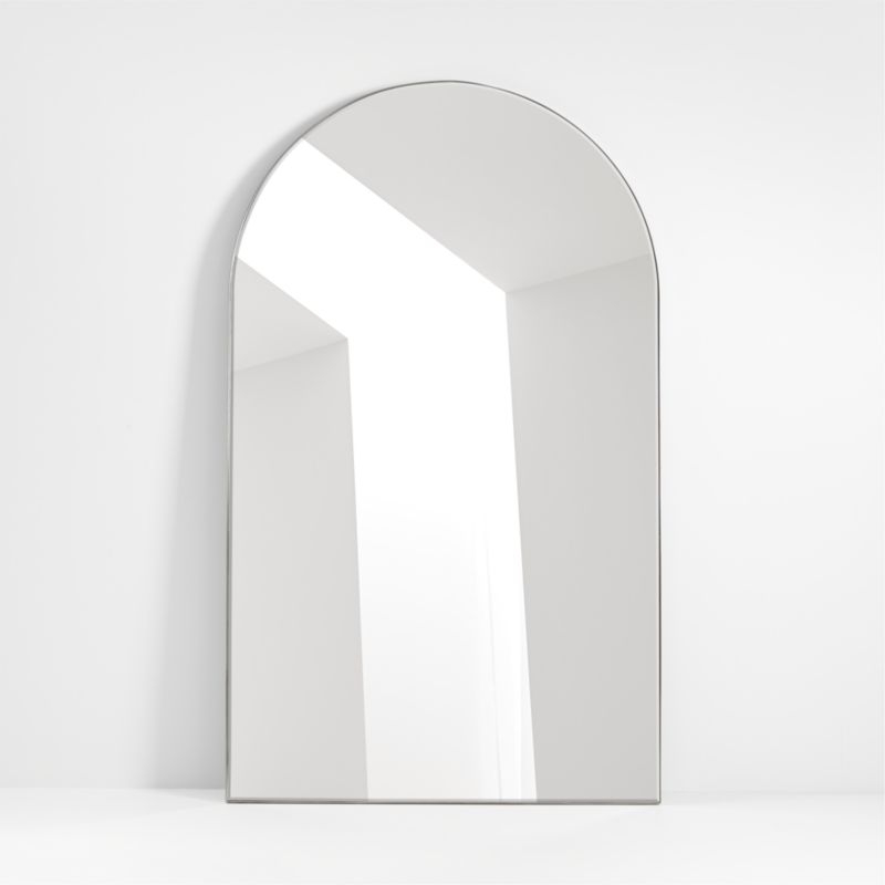 Edge Extra-Large Silver Arch Floor Mirror 48"x80" - Image 1