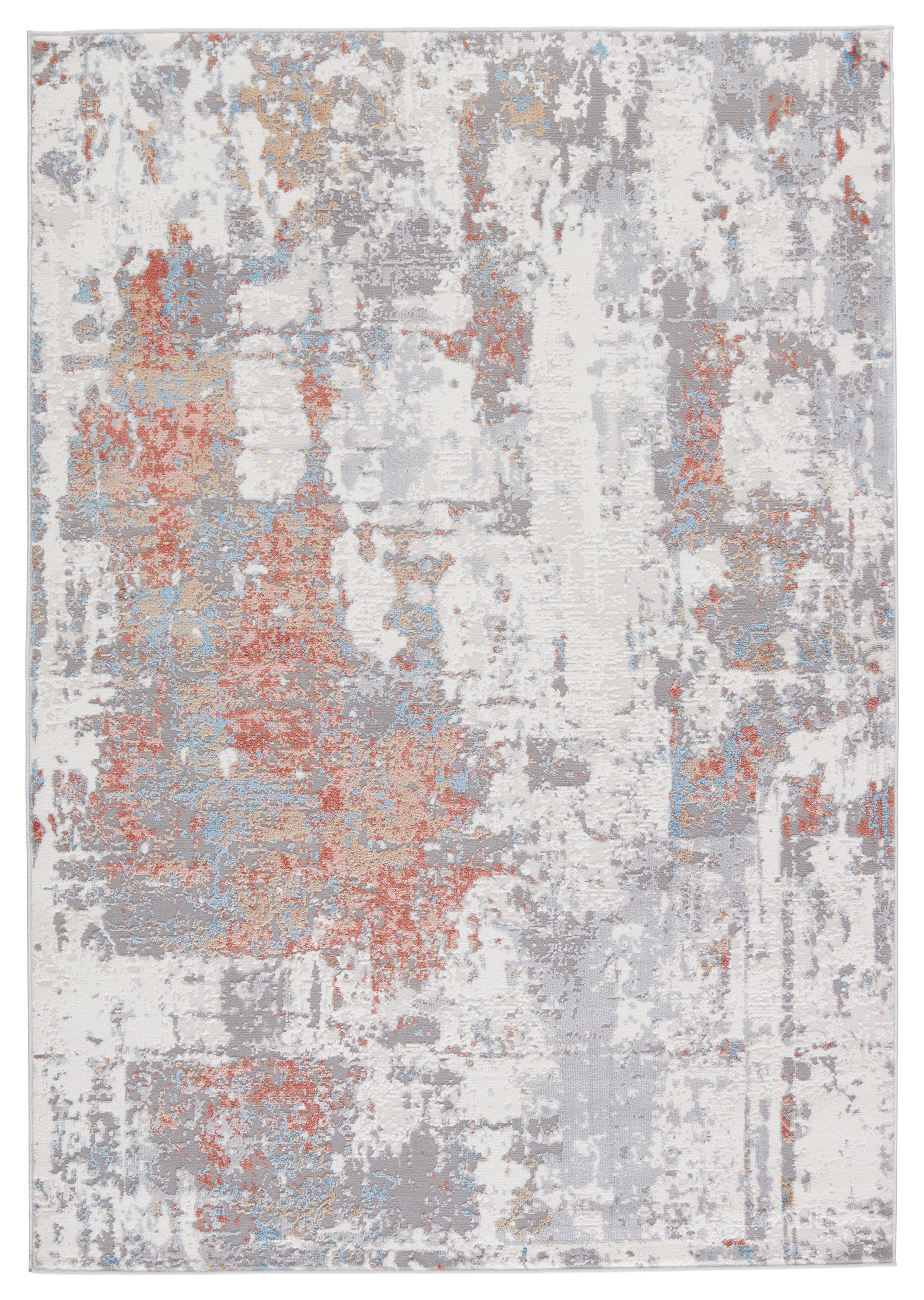 Vibe by Tocarra Abstract Gray/ Red Area Rug (5'X8') - Image 0
