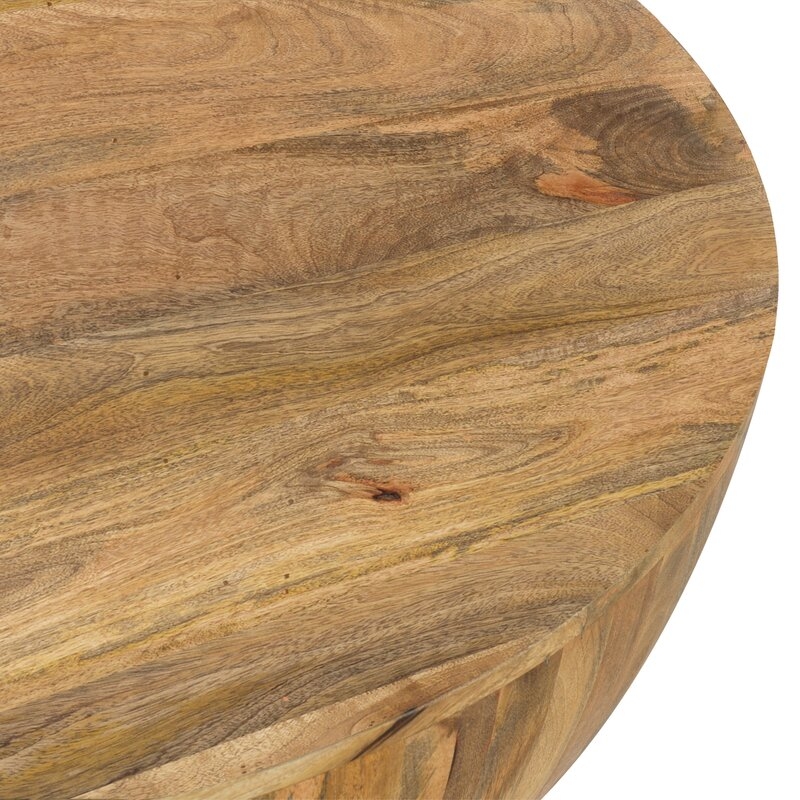 Natural Vivienne Solid Wood Drum Coffee Table - Image 5